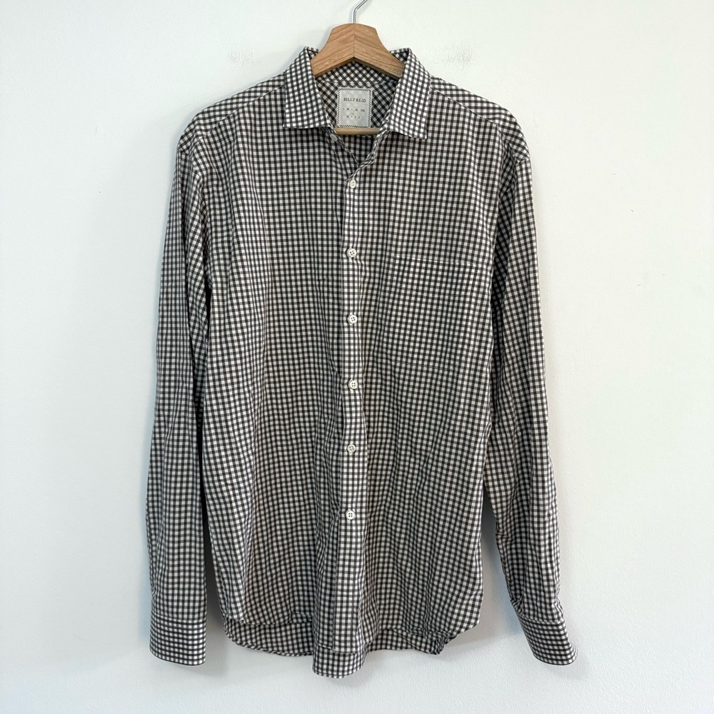 Billy Reid Fit 1 Plaid Button Up Made in Italy 100% Cotton Plaid Shirt